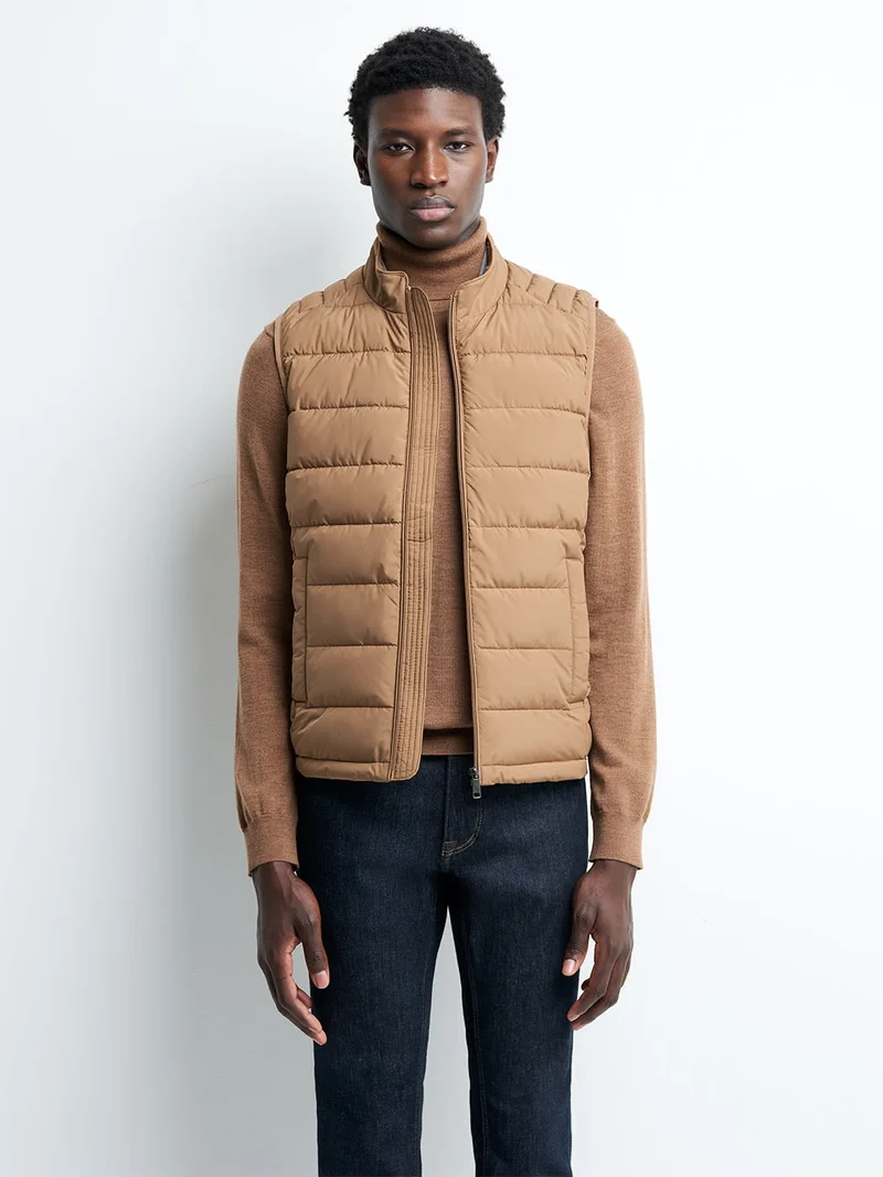 Gilet sans manche matelassé col montant