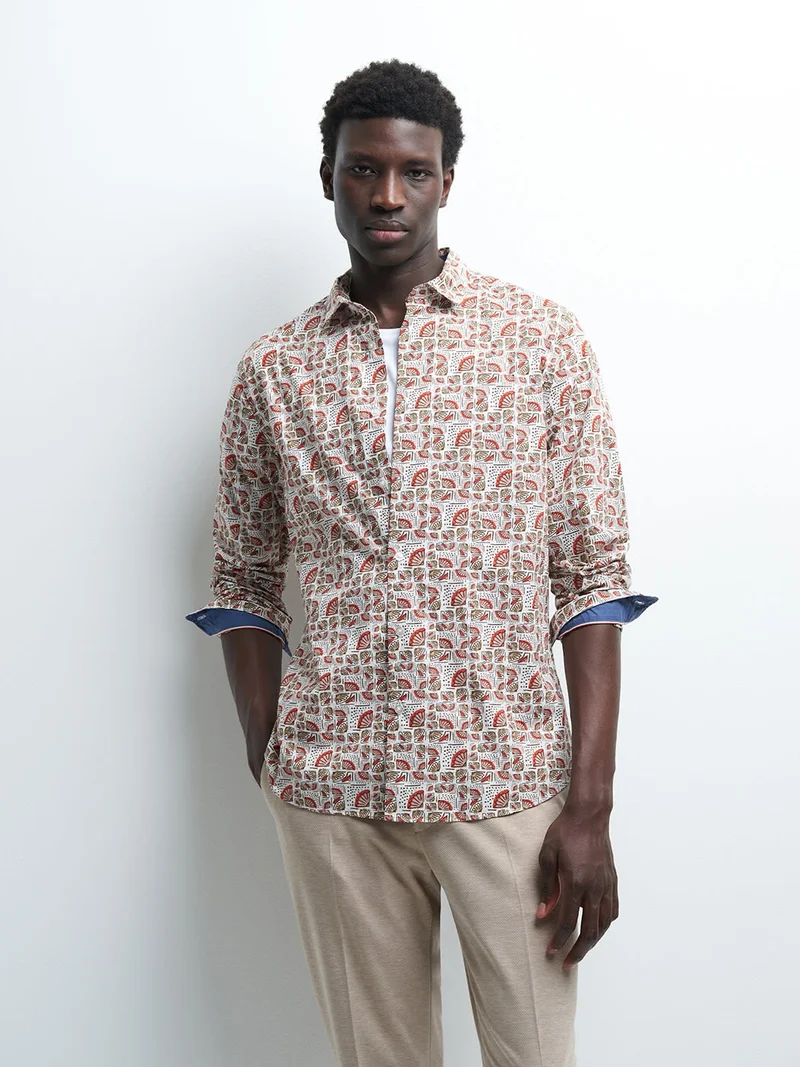 Chemise slim géométrique