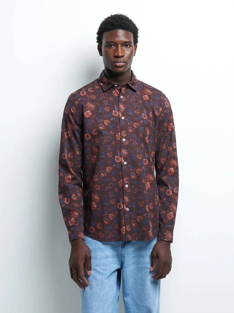 Chemise slim fleurie