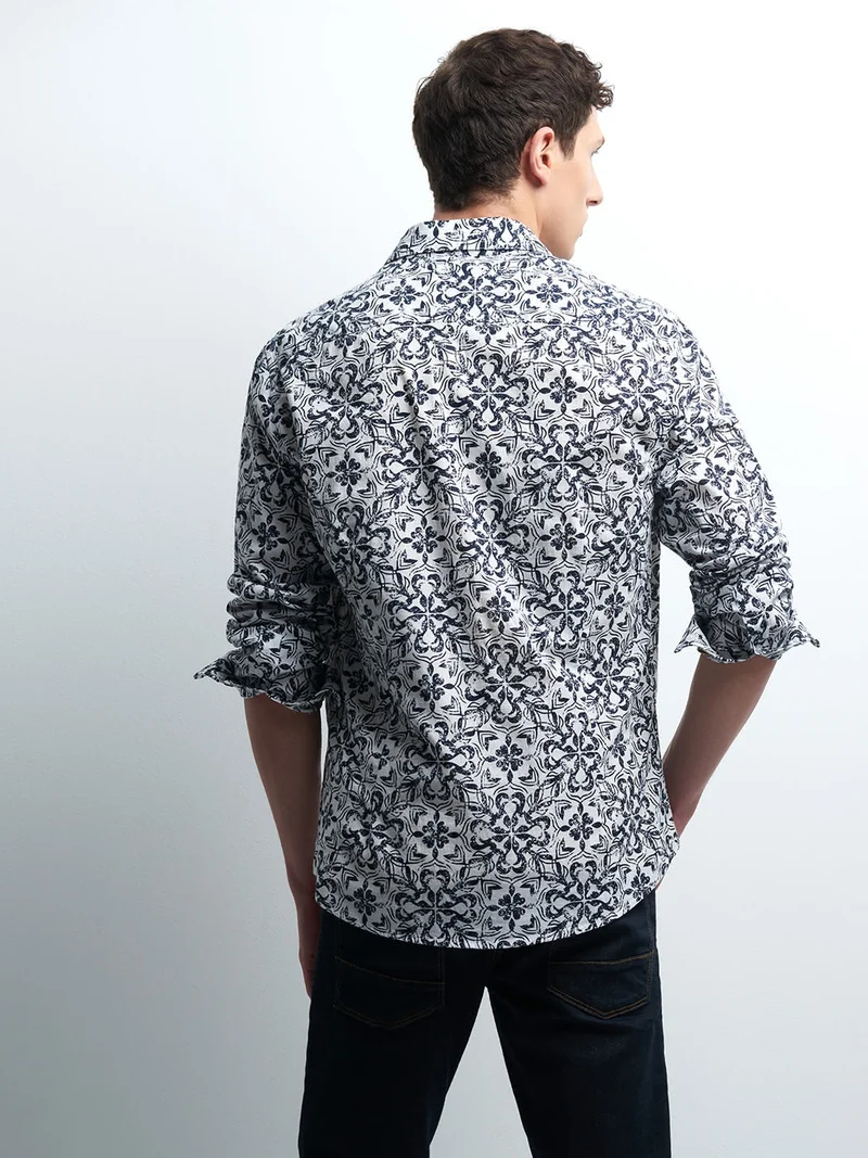 Chemise slim géométrique