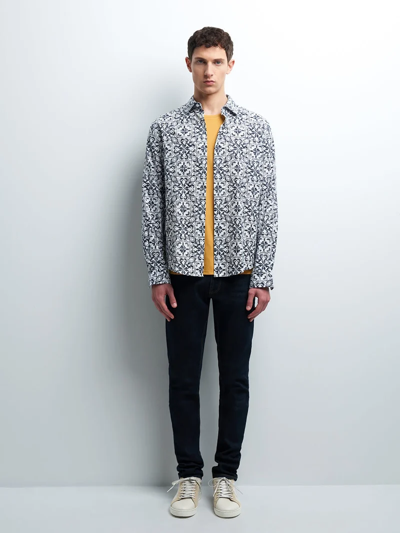 Chemise slim géométrique