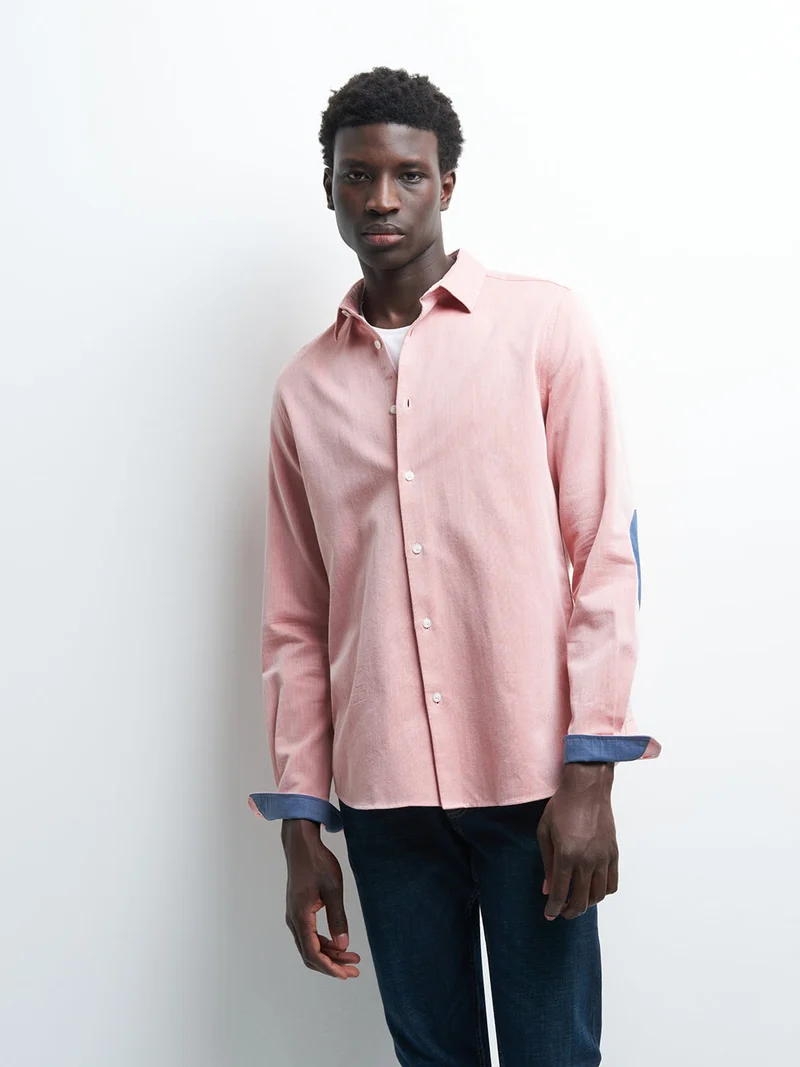 Chemise slim en oxford faux uni