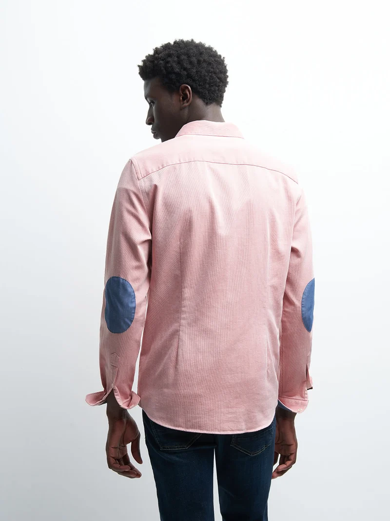 Chemise slim en oxford faux uni