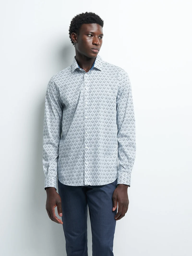 Chemise extra-slim stretch géométrique