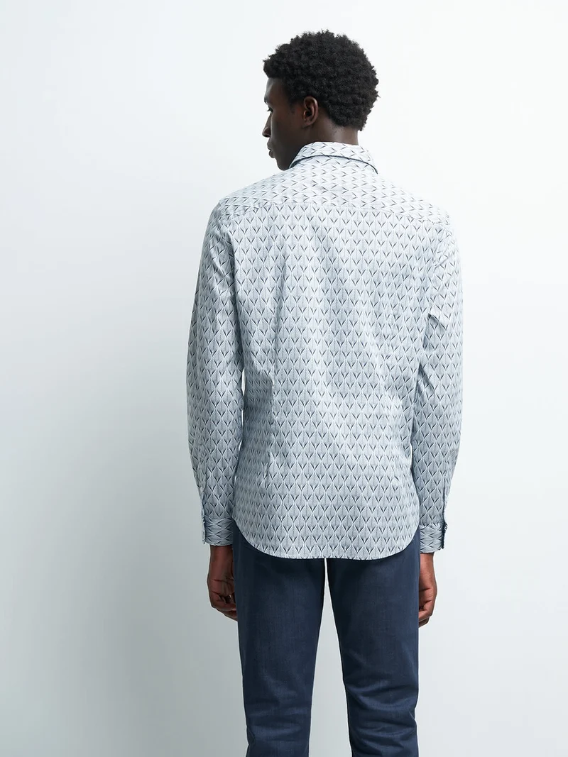 Chemise extra-slim stretch géométrique