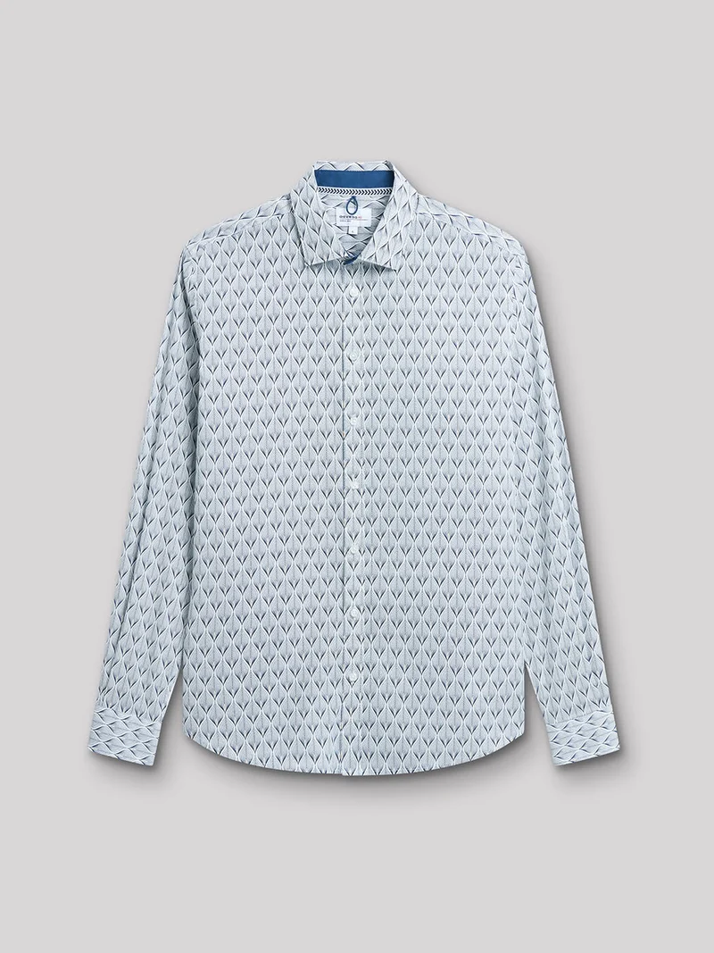 Chemise extra-slim stretch géométrique