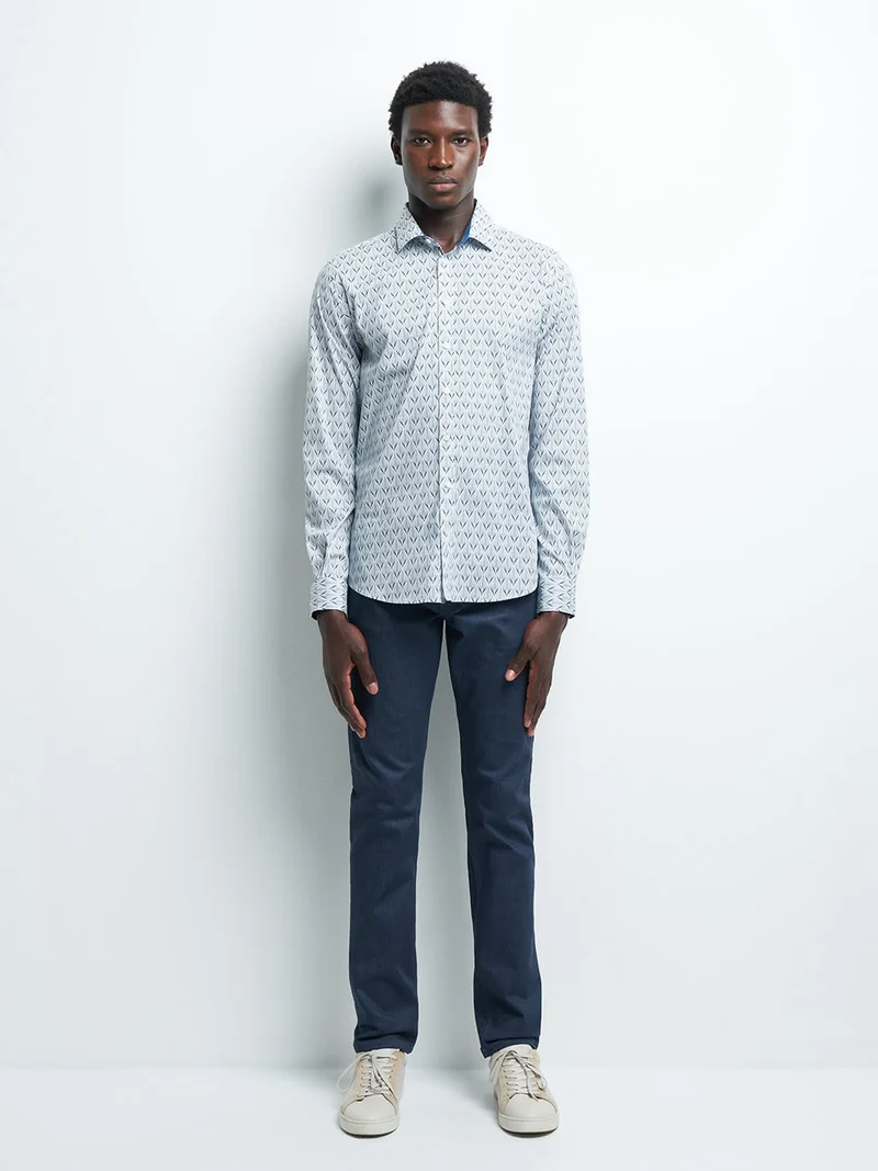 Chemise extra-slim stretch géométrique