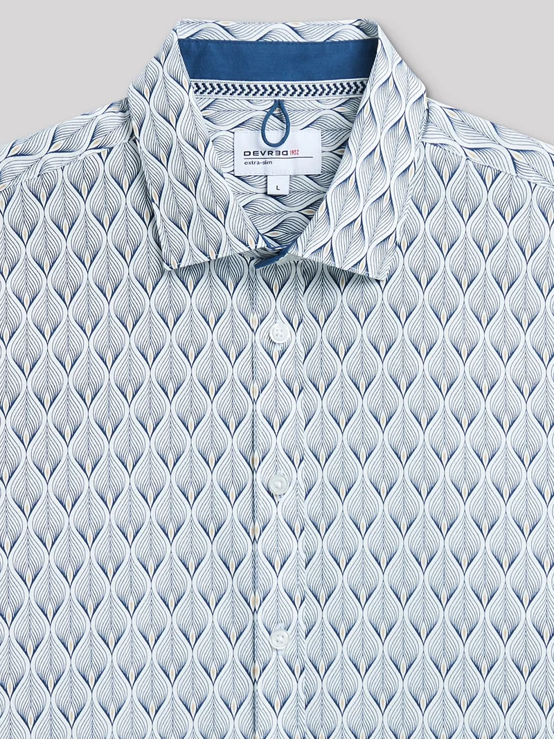 Chemise extra-slim stretch géométrique