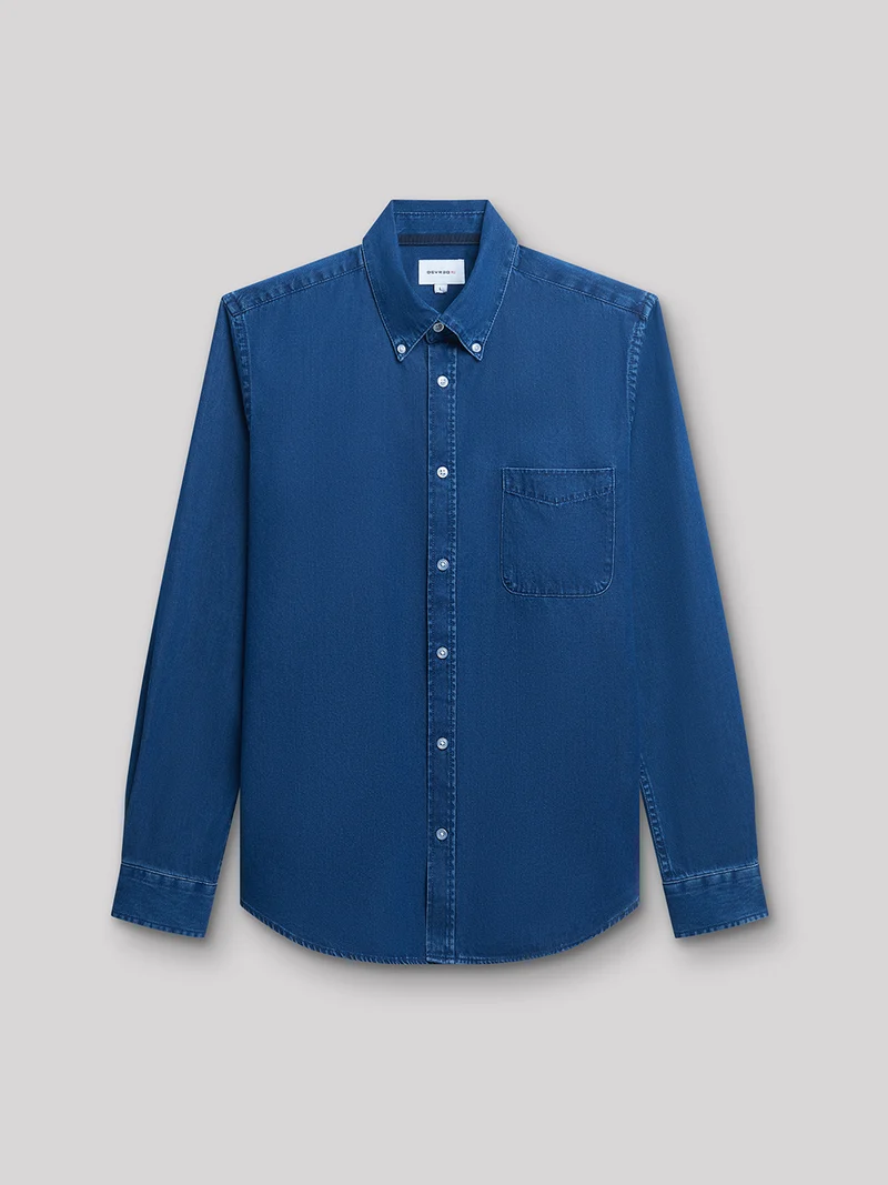Chemise slim en denim unie