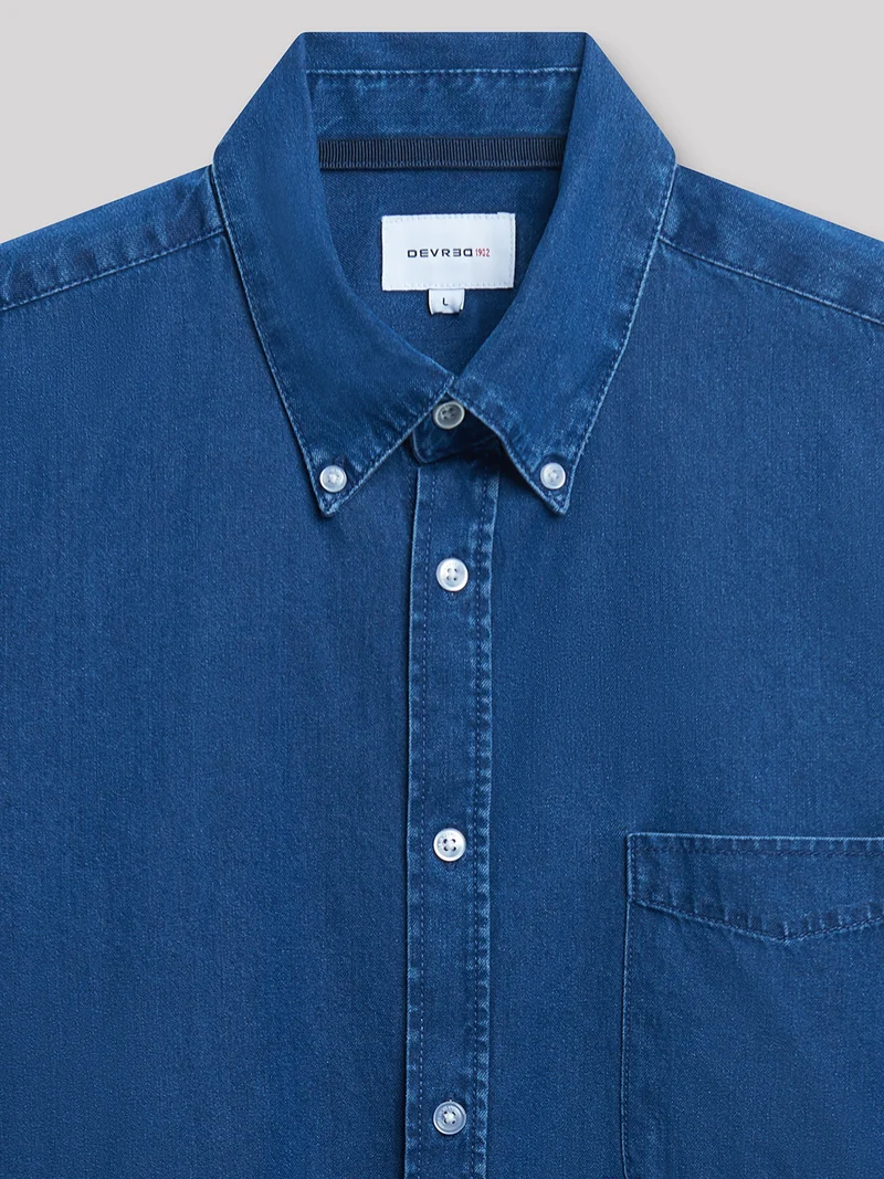 Chemise slim en denim unie