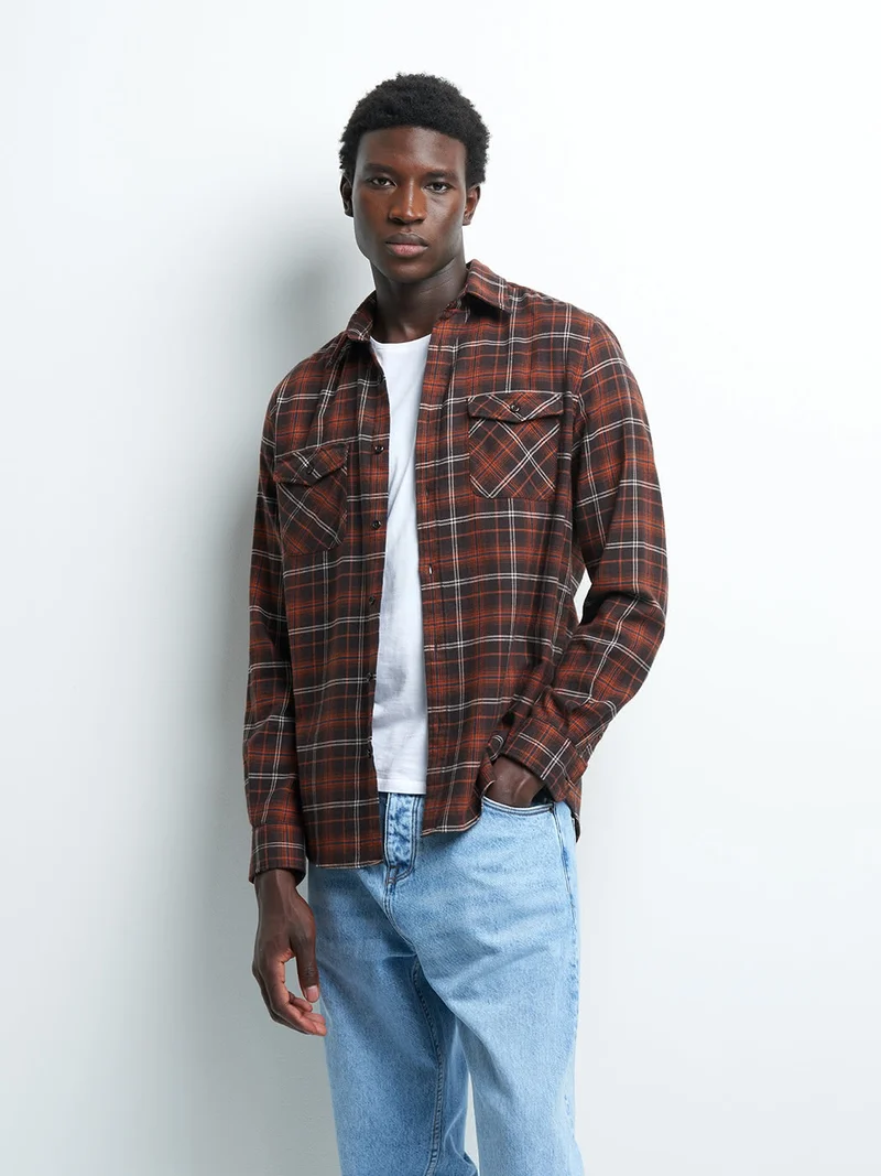 Chemise slim à carreaux