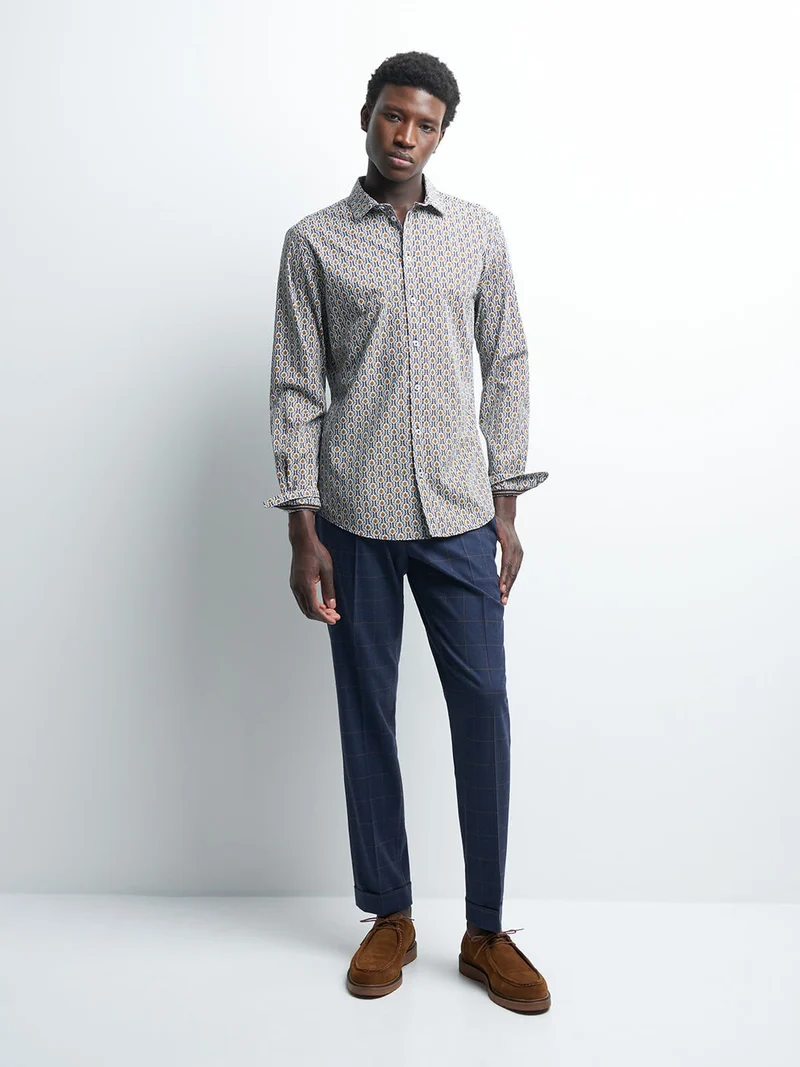 Chemise extra-slim stretch fantaisie