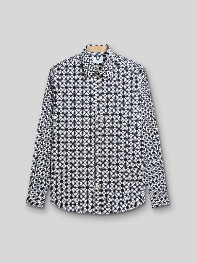 Chemise extra-slim stretch géométrique