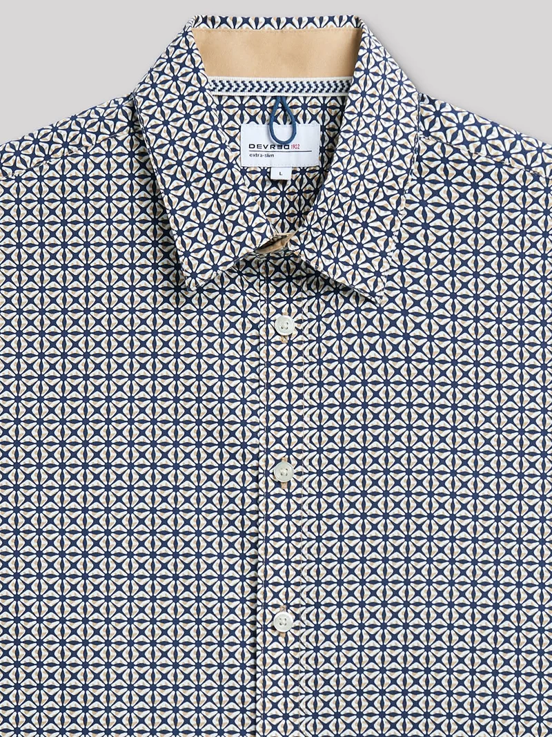 Chemise extra-slim stretch géométrique