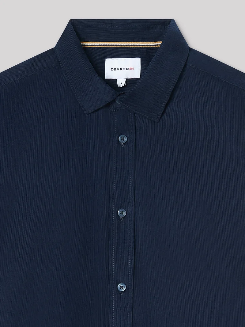 Chemise slim en velours unie