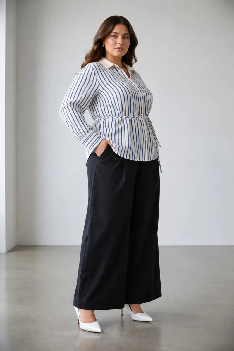 Asteria|100% Cotton Shirt With Tie Up