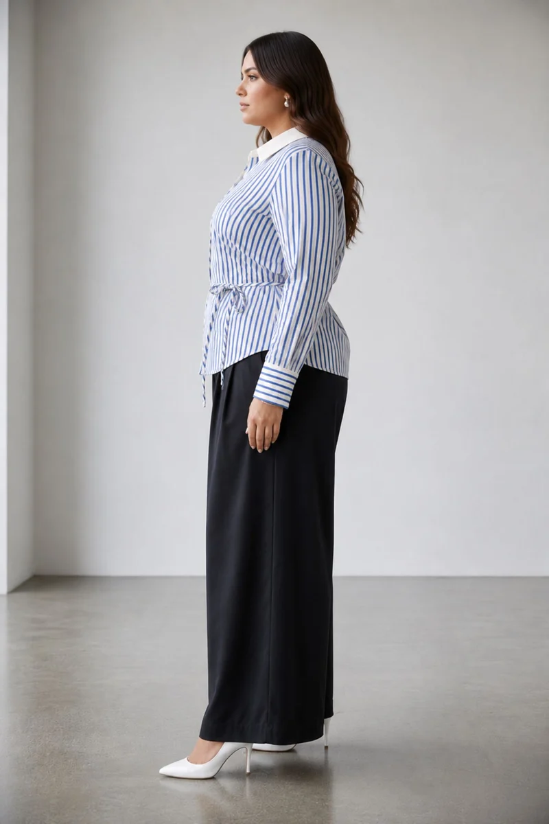 Asteria|100% Cotton Shirt With Tie Up