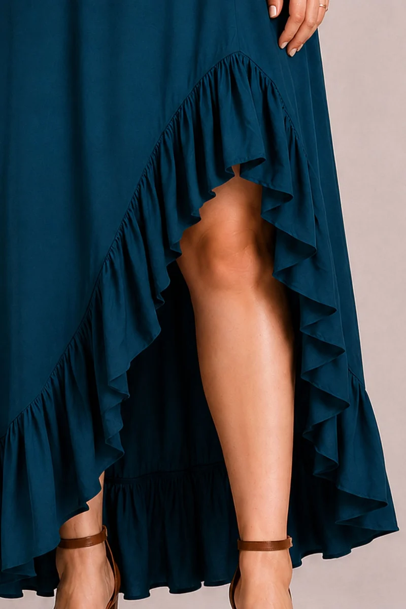 Rosina|100% Viscose High-Low Maxi Dress