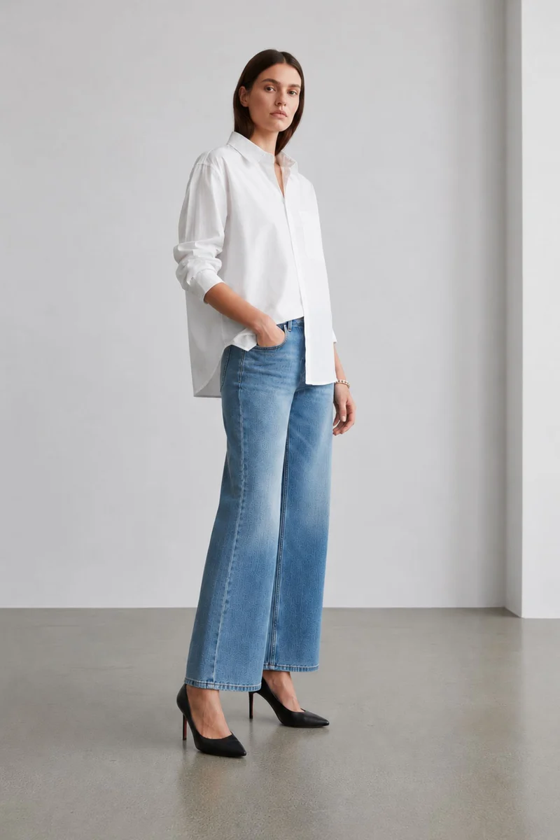 Arabelle|100% Cotton Utility Wrap-Back Shirt