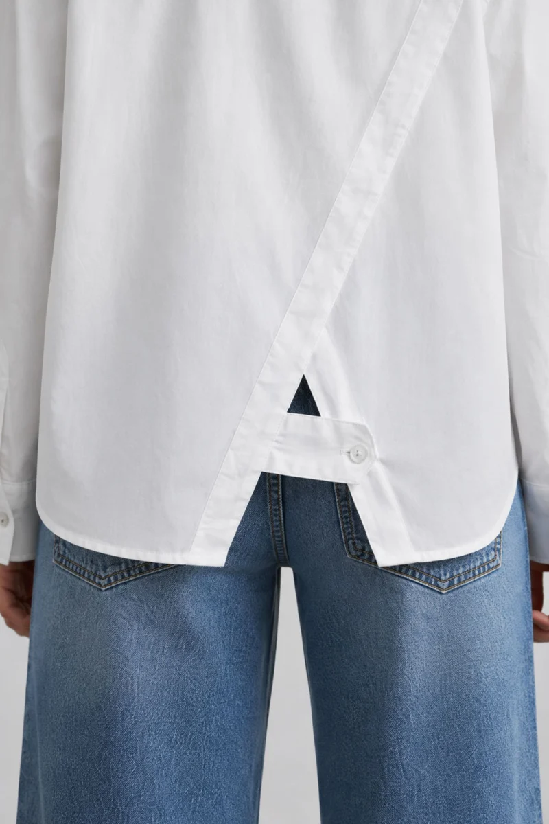 Arabelle|100% Cotton Utility Wrap-Back Shirt