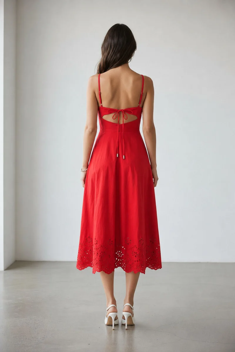 Nayelle|100% Cotton Twisted Bust Midi Dress