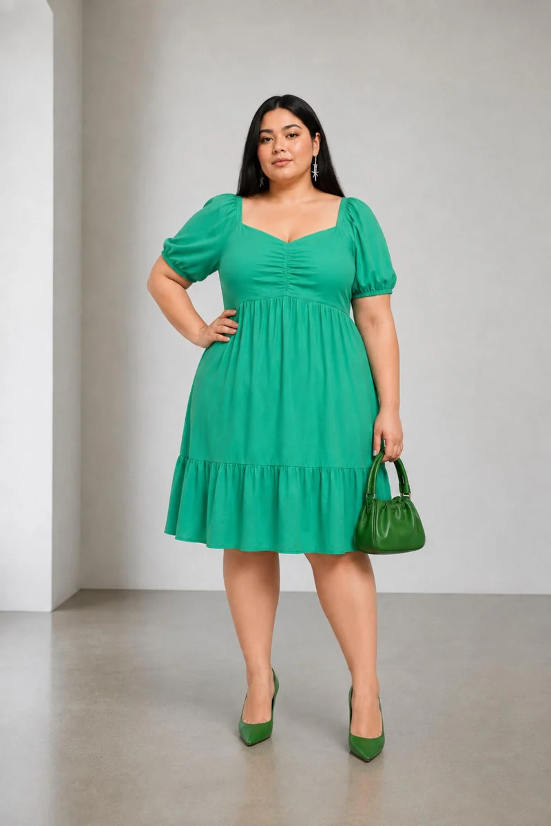 Novalie|100% Viscose Mini Dress With Ruched Neckline