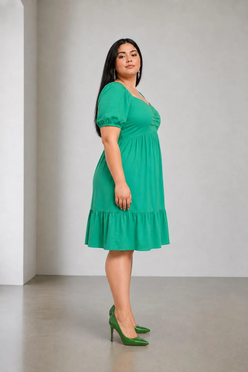 Novalie|100% Viscose Mini Dress With Ruched Neckline