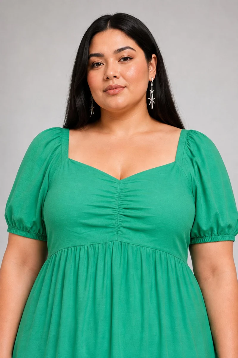 Novalie|100% Viscose Mini Dress With Ruched Neckline
