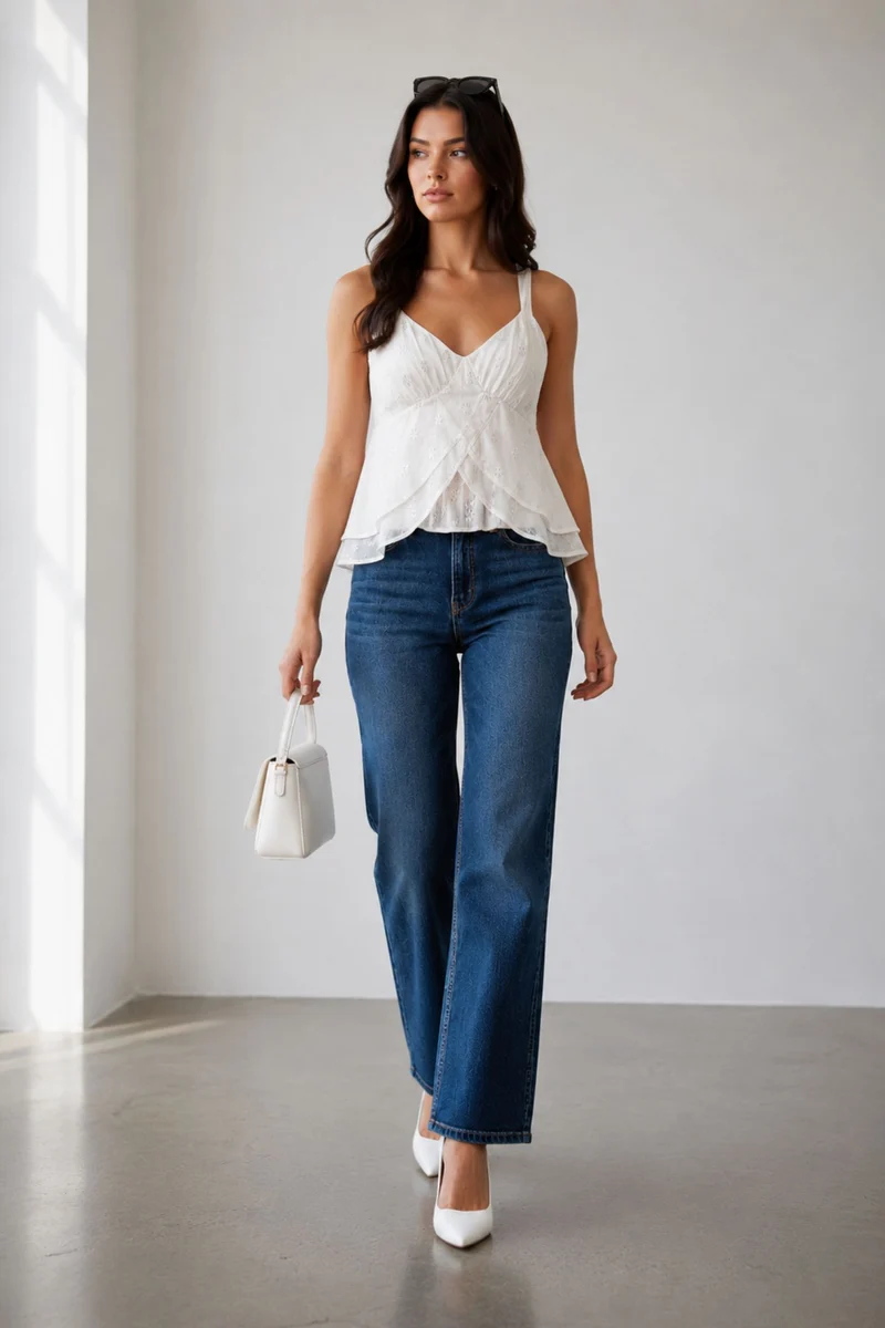 Novara Top|100% Cotton Ruffle Peplum Crop Top