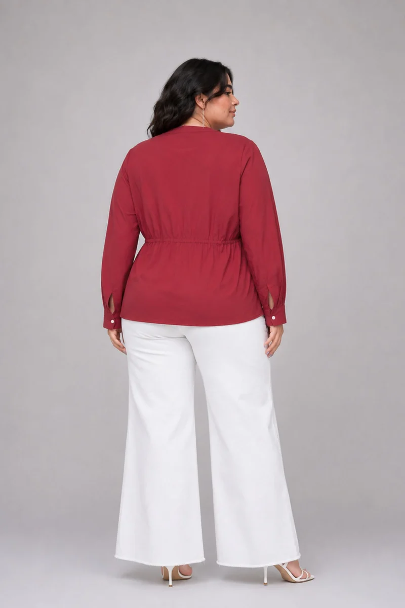 Althea|100% Cotton Top With Drawstring Waist
