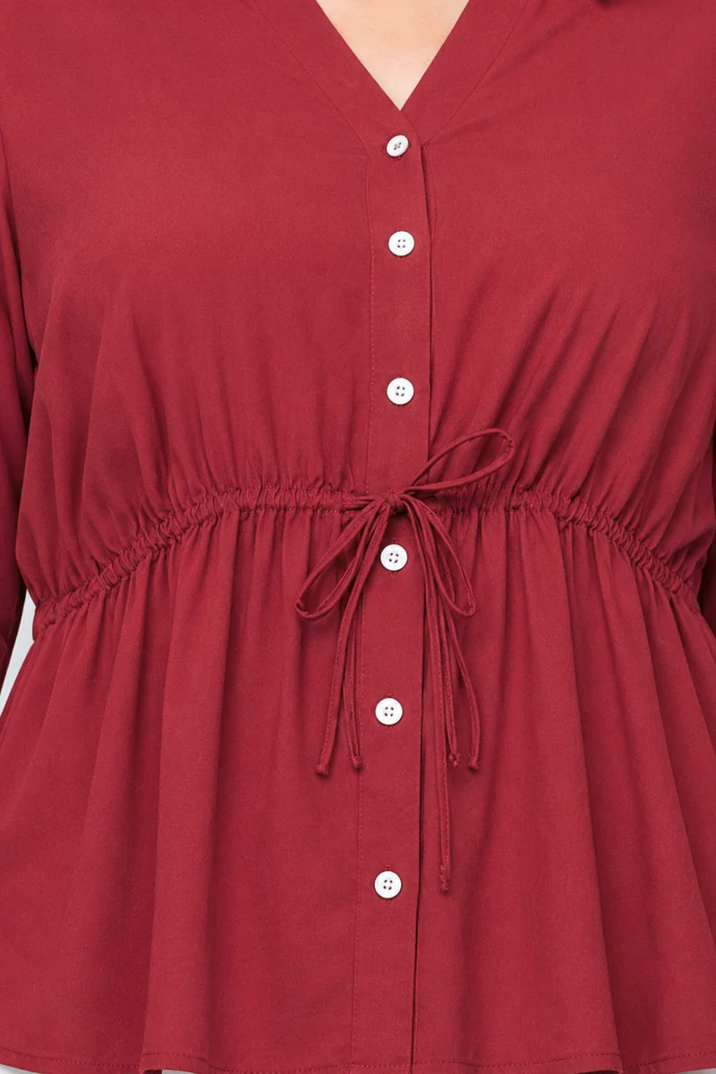 Althea|100% Cotton Top With Drawstring Waist