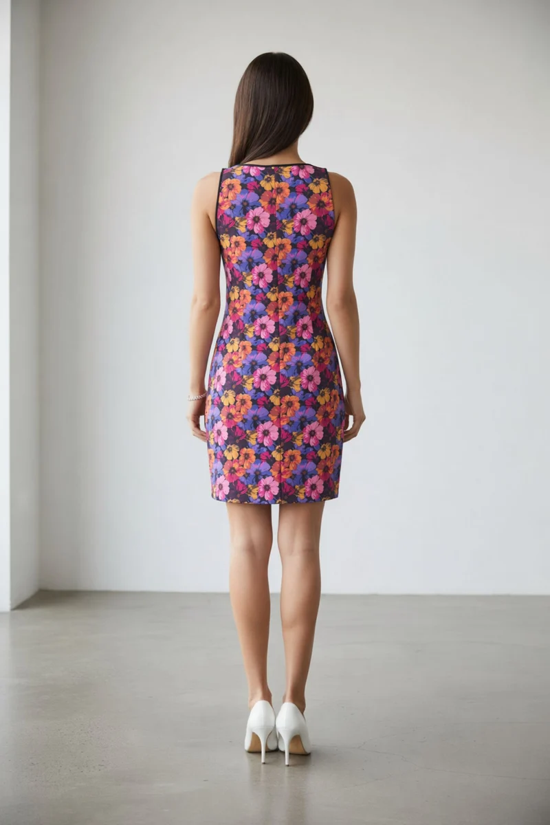 Isolde|100% Cotton Floral Tie-Front Mini Dress