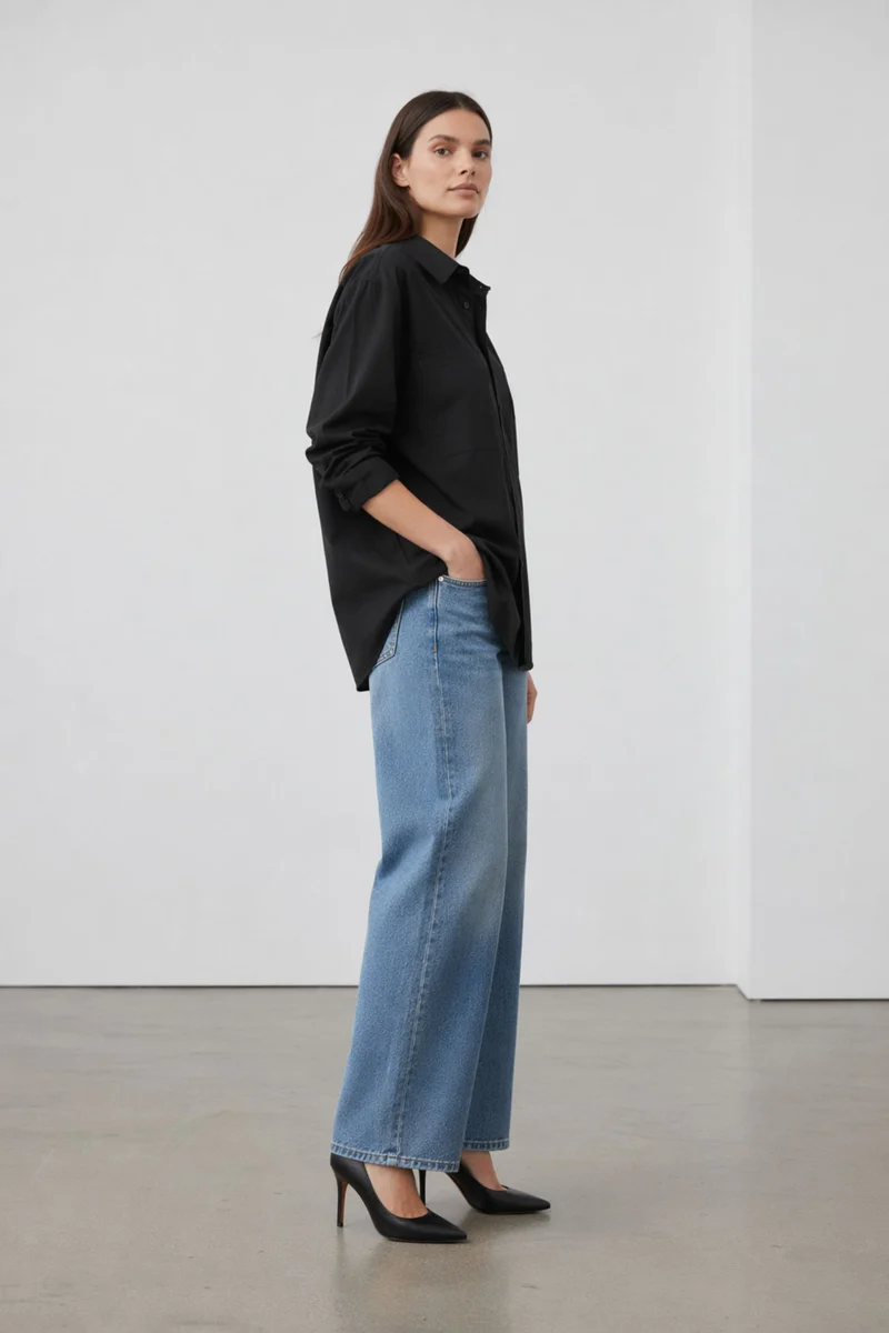 Sylvette|100% Cotton Utility Wrap-Back Shirt