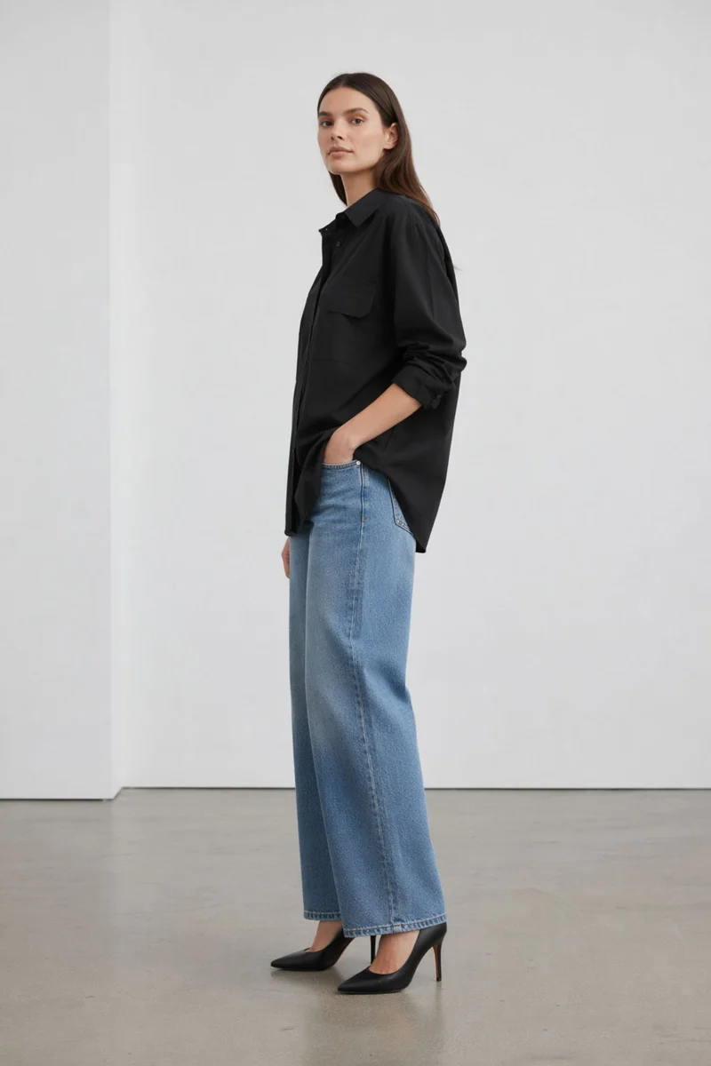 Sylvette|100% Cotton Utility Wrap-Back Shirt