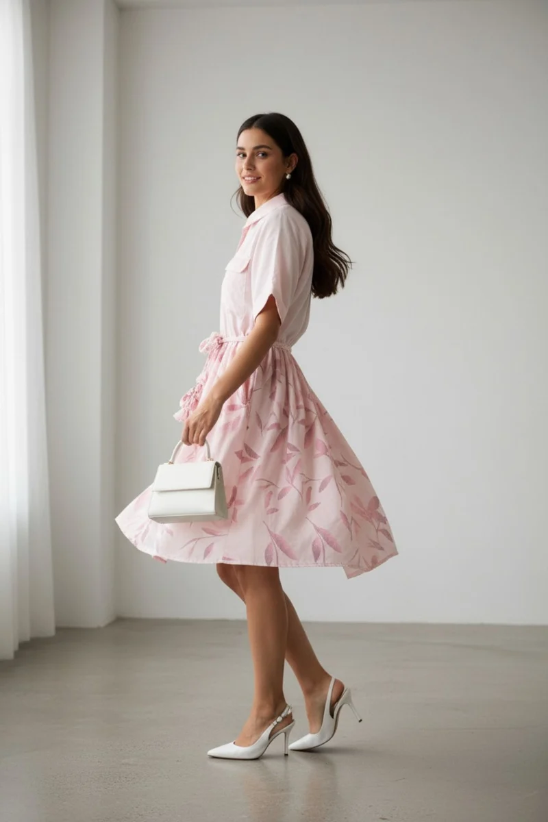 Seraphinae|100% Viscose Printed Dress With Braided Tie-Up