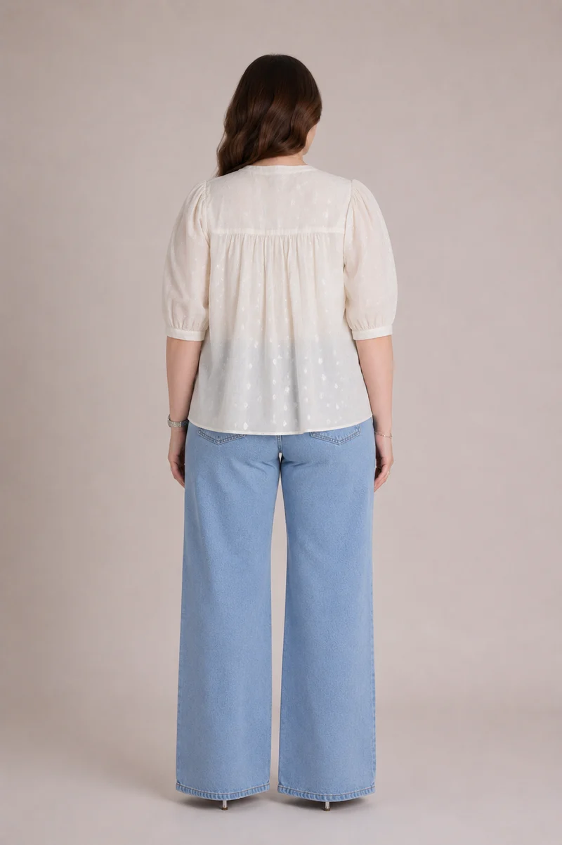 Maelle|100% Cotton Pintuck Top