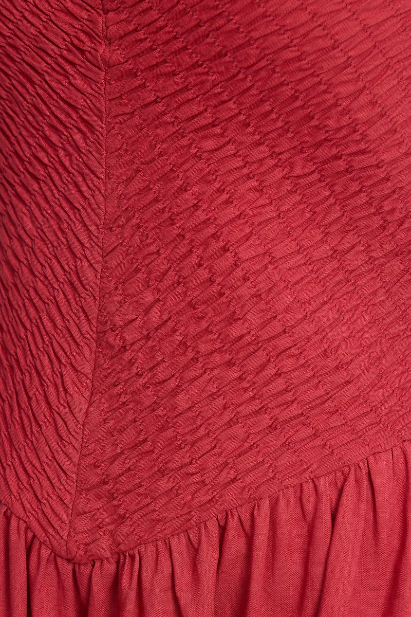 Karunae|100% Cotton Smocked Midi Dress