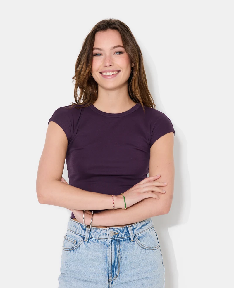 T-shirt ajusté manches raccourcies