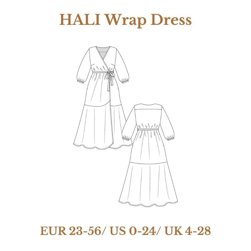 Patron de couture PDF | Robe Portefeuille Hali | Named Clothing