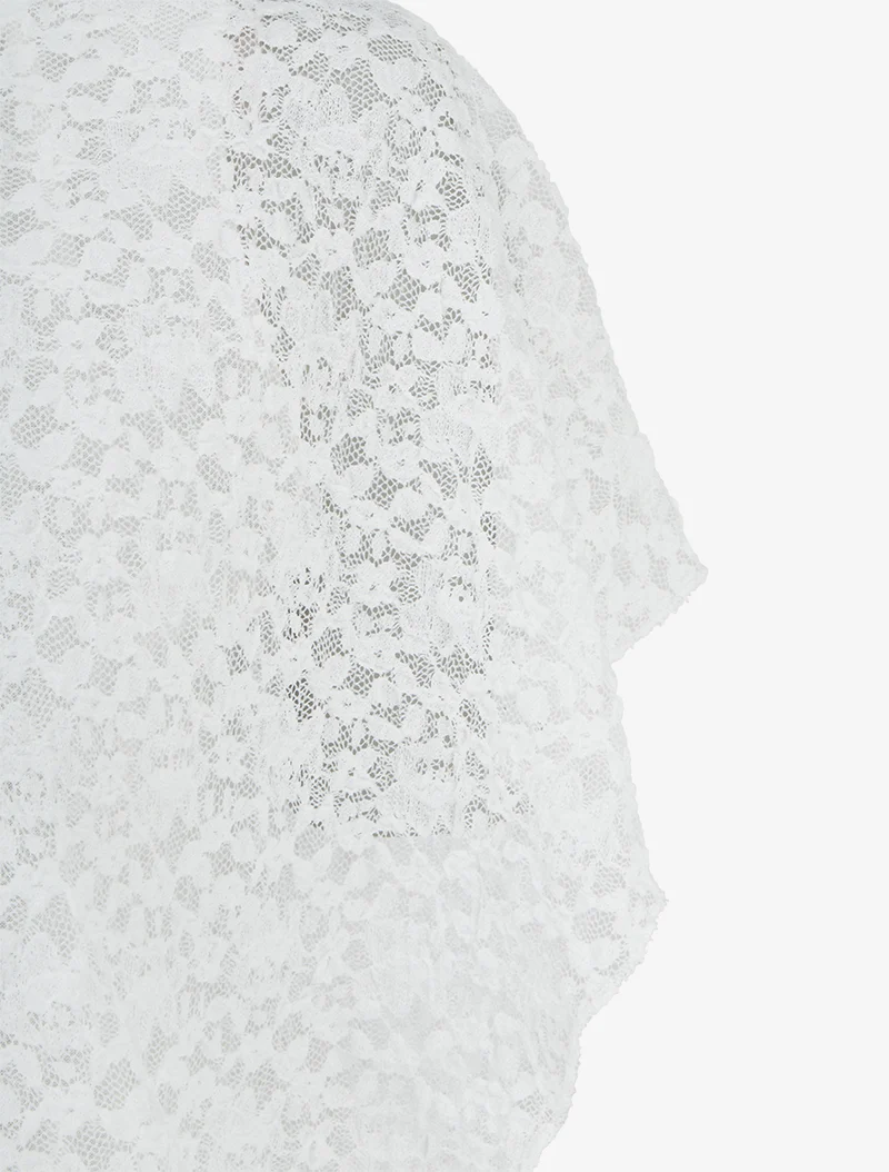 Top boule en dentelle - Blanc