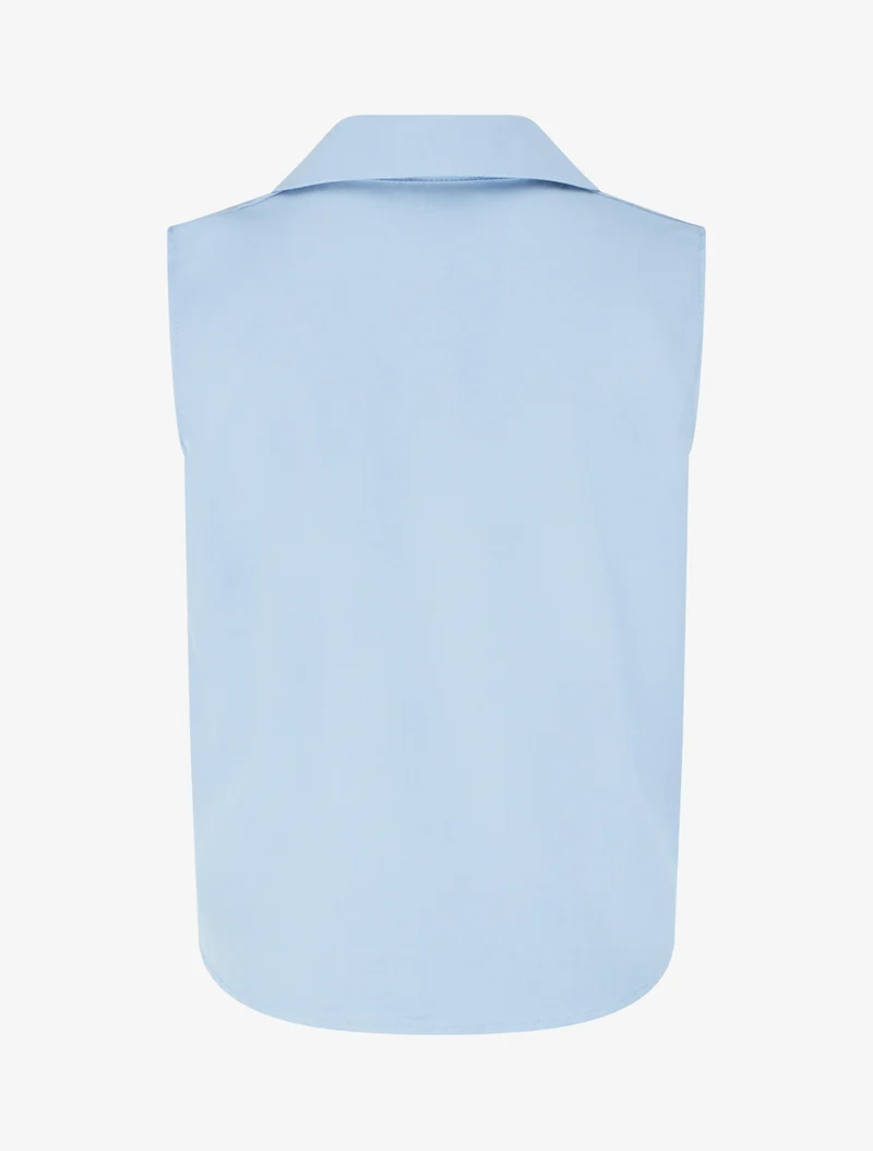 Chemise sans manches effet torsadé - Bleu ciel