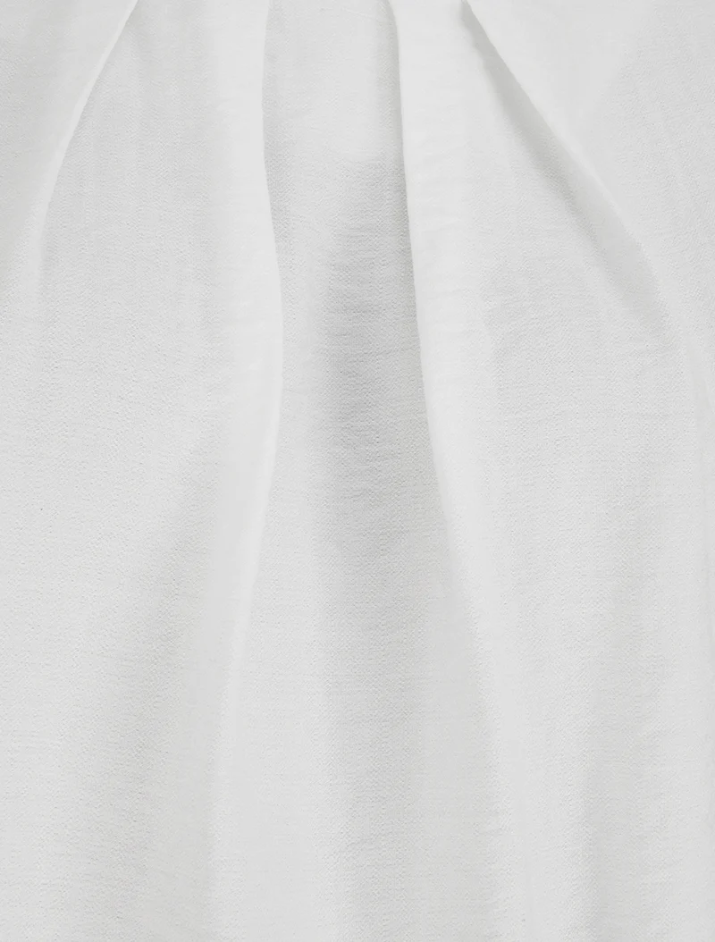 Top droit manches courtes en dentelle - Blanc