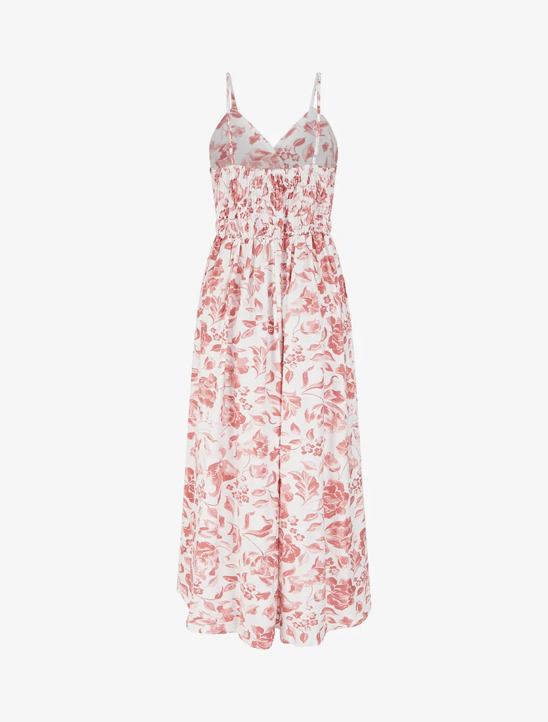 Robe longue à imprimé roses - Rose