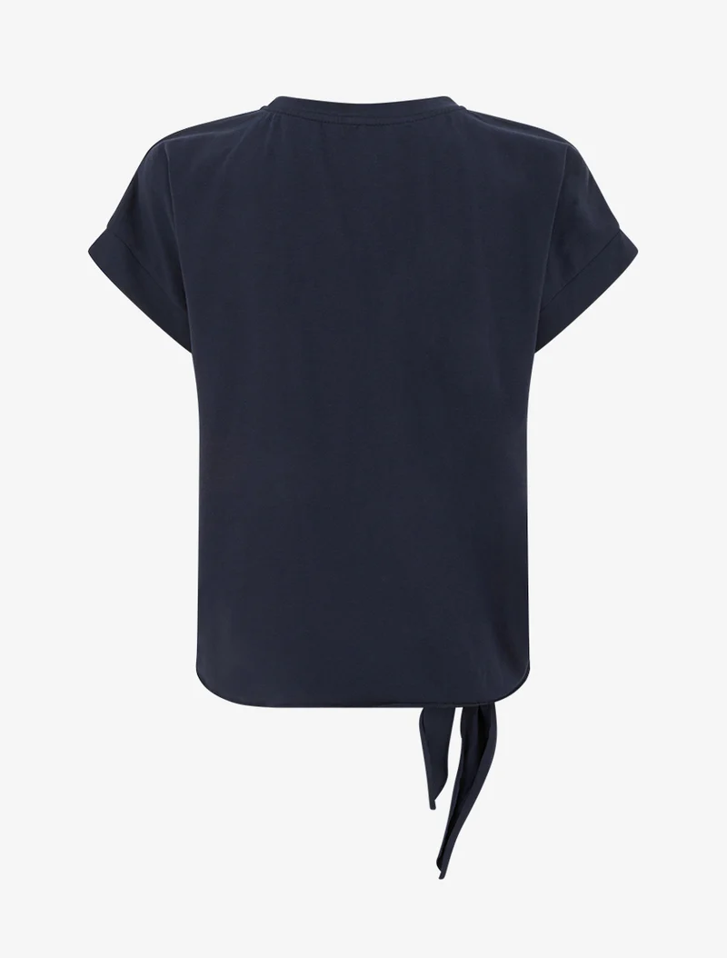 T-shirt à nouer à poche fantaisie - Marine