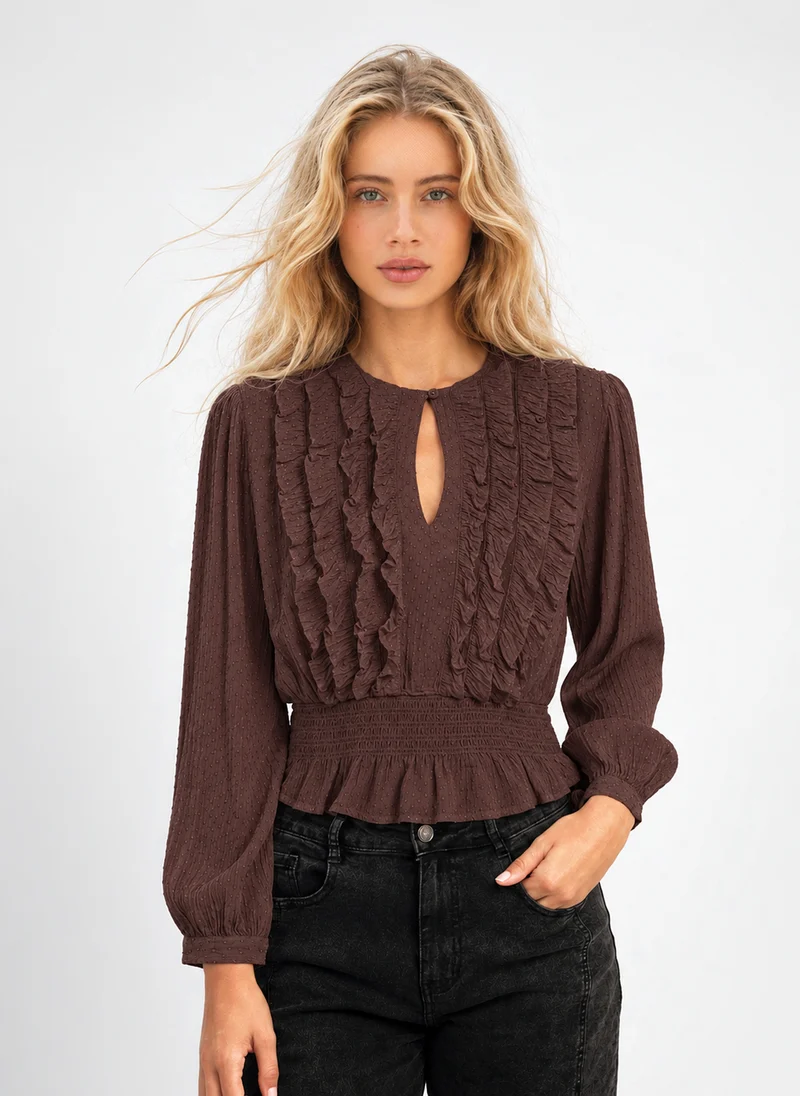 BLOUSE SADIANE marron