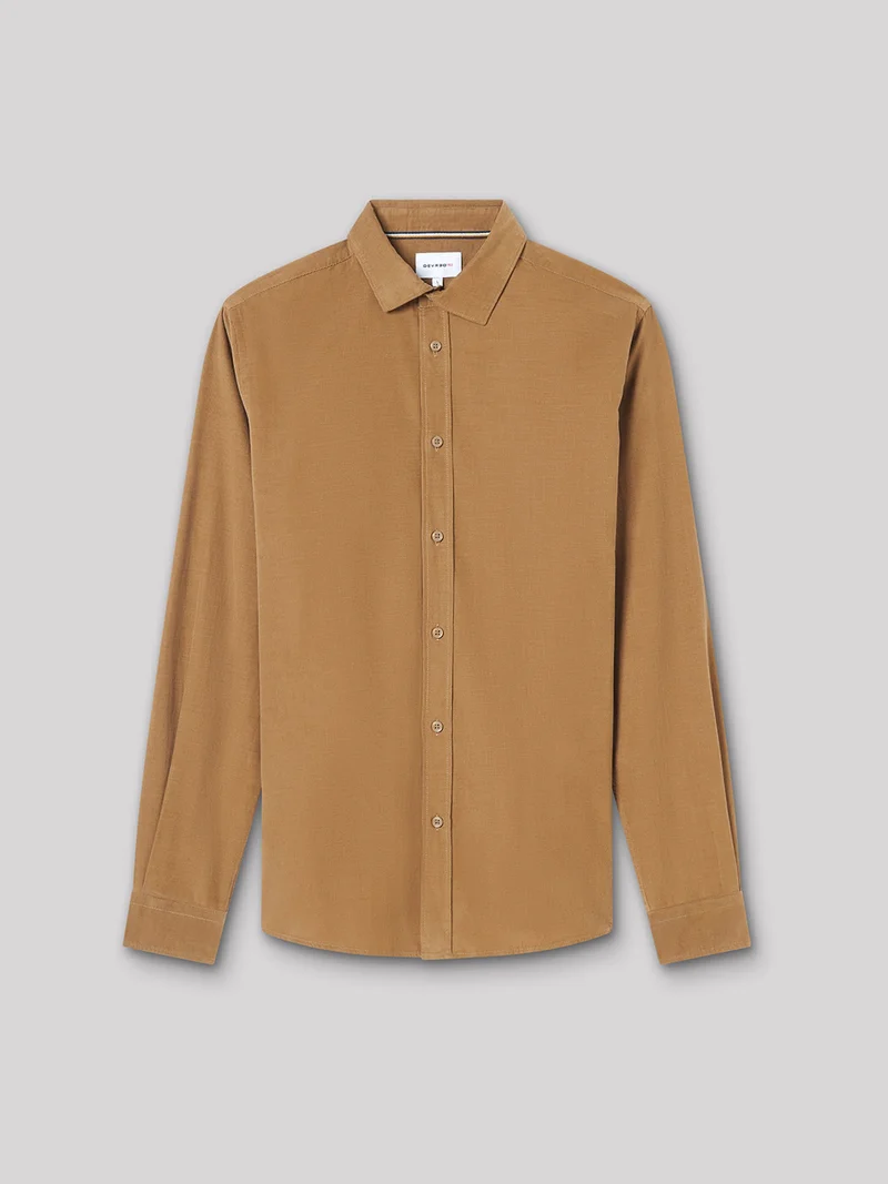 Chemise slim en velours unie