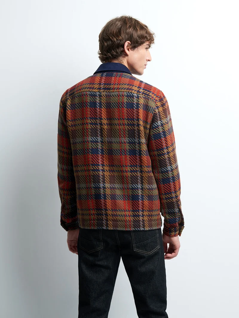 Chemise regular en jacquard à carreaux