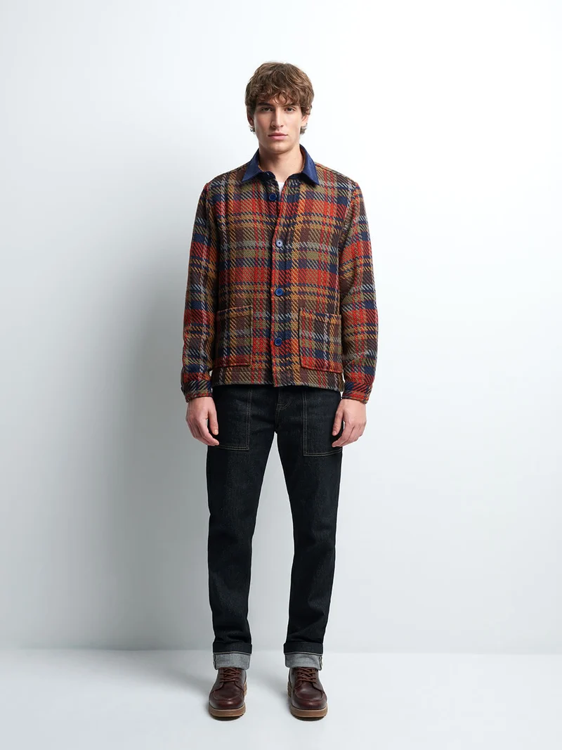 Chemise regular en jacquard à carreaux