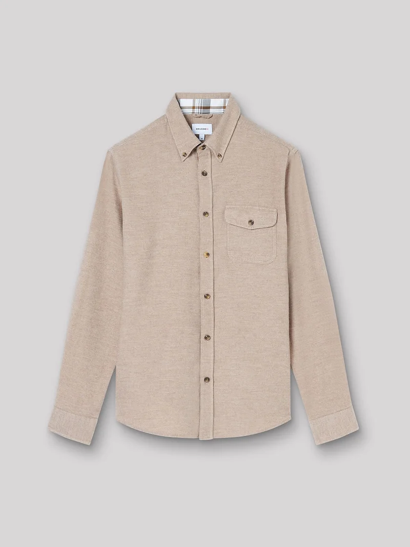 Chemise slim faux uni