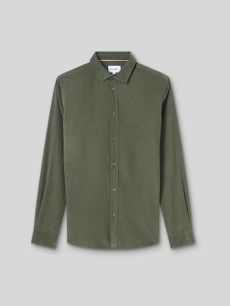 Chemise slim en velours unie
